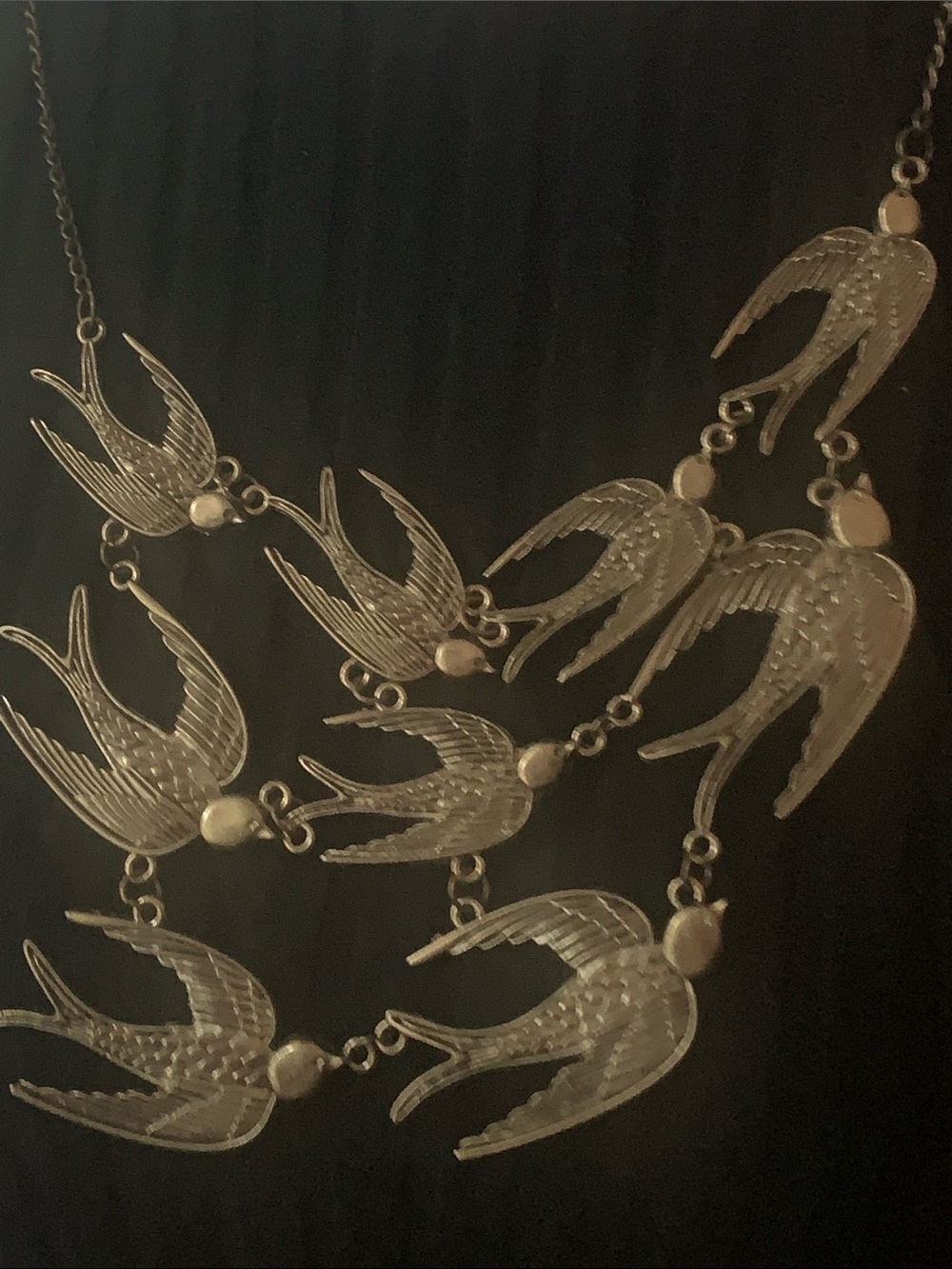 Bronze Swallow Statement Necklace - Women Jewelry